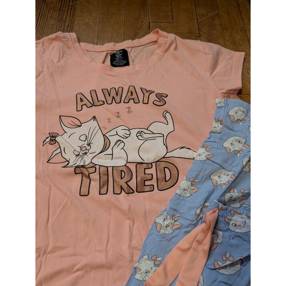 Vintage Aristocats Marie Always Tired Women's Pink Pajamas Set S Small - Picture 2 of 12